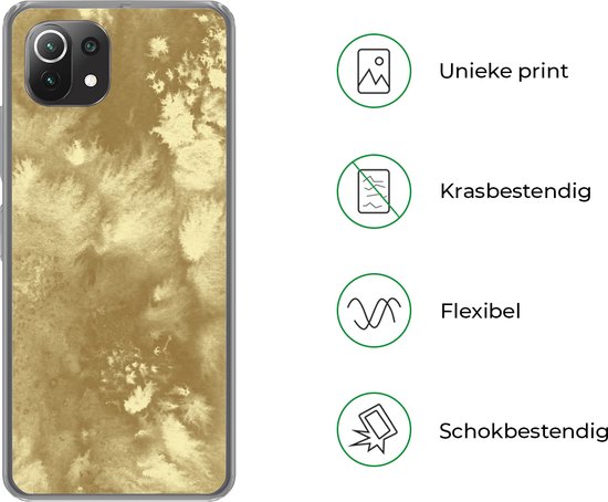 Convient pour coque Xiaomi 11T - Or - Peinture - Abstrait - Étui de téléphone en Siliconen