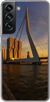 Geschikt voor Samsung Galaxy S22 Plus hoesje - Rotterdam - Zonsondergang - Erasmus - Siliconen Telefoonhoesje