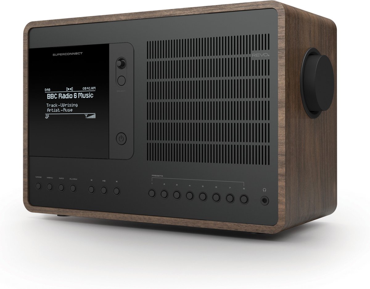 Revo: SuperConnect DAB+ Radio met internet, bluetooth en streaming - Walnut/Black