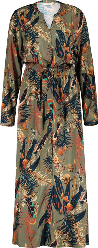 DIDI Dames Dress Honolulu long sleeves Dusky green with Honolulu print maat  36 | bol.com