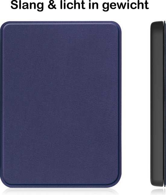 Hoesje Geschikt voor Kobo Clara 2E Hoesje Luxe Bescherm Case - Hoes Geschikt voor Kobo Clara 2E Hoes Book Cover - Donkerblauw van Hoesje  — afbeelding 4