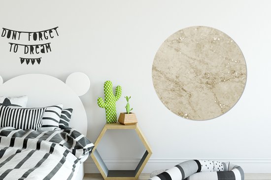 Papier Peint Cercle - Marbre - Motifs - Crème - 100x100 cm XXL