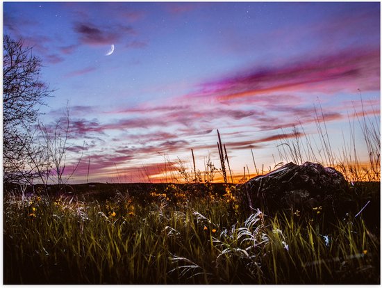 WallClassics - Poster (Mat) - Roze Wolken in de Lucht - 100x75 cm Foto op Posterpapier met een Matte look