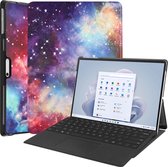 Case2go - Hoes geschikt voor Microsoft Surface Pro 9 - 13 inch Cover - Book Case met Stand Functie - Galaxy