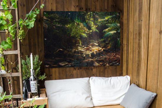 Tuinposter - Tuindoek - Tuinposters buiten - Jungle - Zon - India - Jongens - Meisjes - Kinderen - 120x90 cm - Tuin