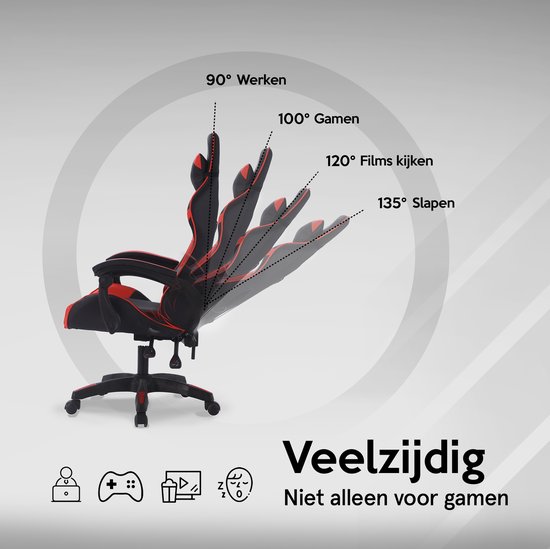 Gaming Stoel - Racing Game Chair - Bureaustoel Ergonomisch - Gamestoel met kantelfunctie - Merkloos