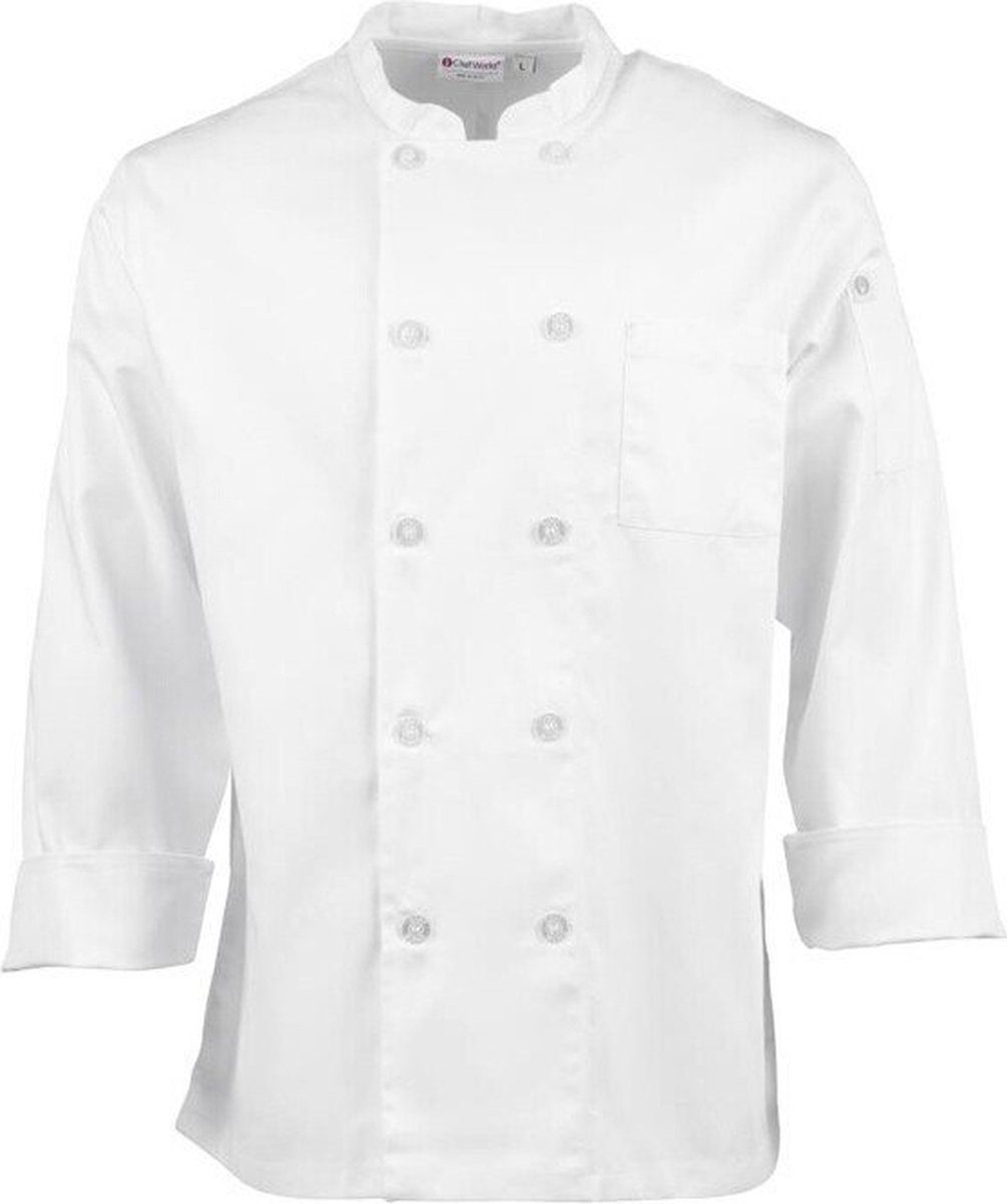 Chef Works Le Mans Unisex Koksbuis Wit L A371-L - Horeca & Professioneel