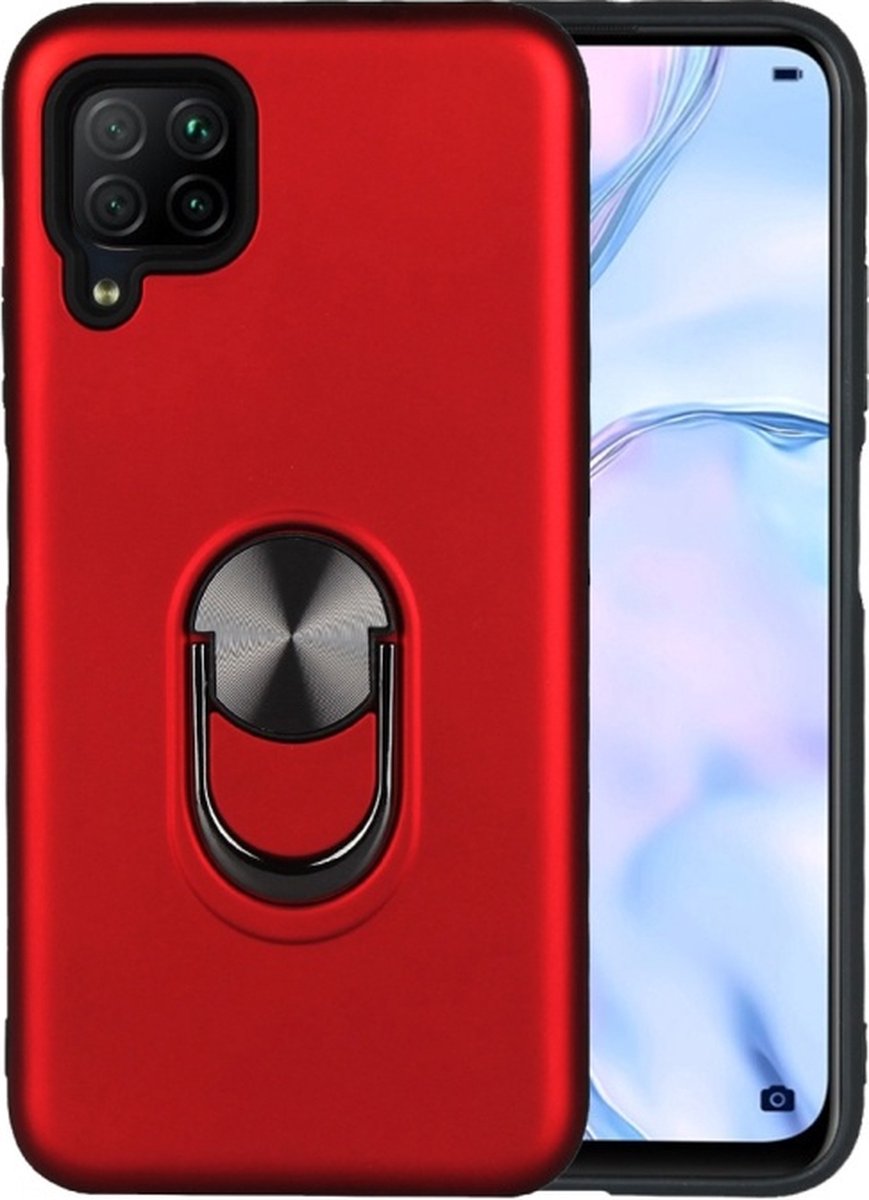 Hoesje Geschikt voor Huawei P40 Lite hoesje Shockproof Armor case - back cover – TPU – Rood
