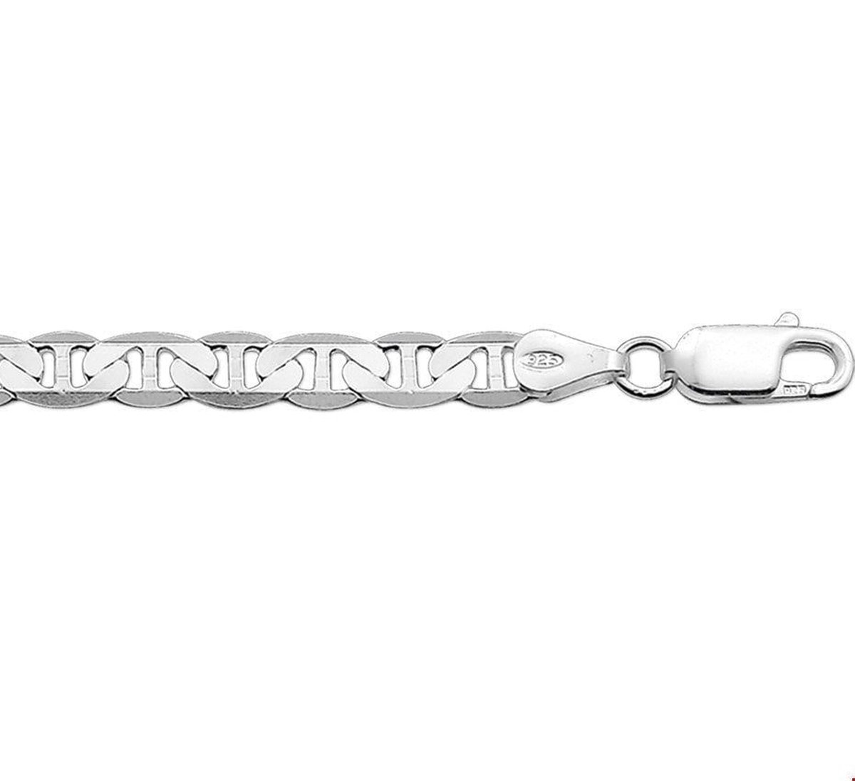 Zilveren Collier anker plat 5 1002339 50 cm