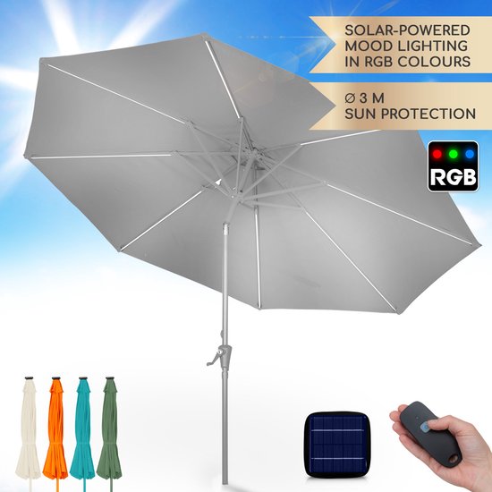 Blumfeldt Calais Parasol led cadre en aluminium auvent en polyester UV 50