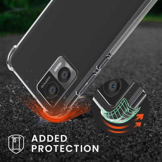 coque kwmobile compatible avec Motorola Edge 30 Neo - Coque avec cordon - Coque arrière en transparent / noir