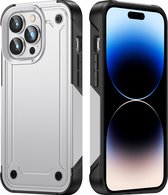 Mobigear Hoesje geschikt voor Apple iPhone 14 Pro Telefoonhoesje Hardcase | Mobigear Slim Armor Backcover Shockproof | Schokbestendig iPhone 14 Pro Telefoonhoesje | Anti Shock Proof - Wit