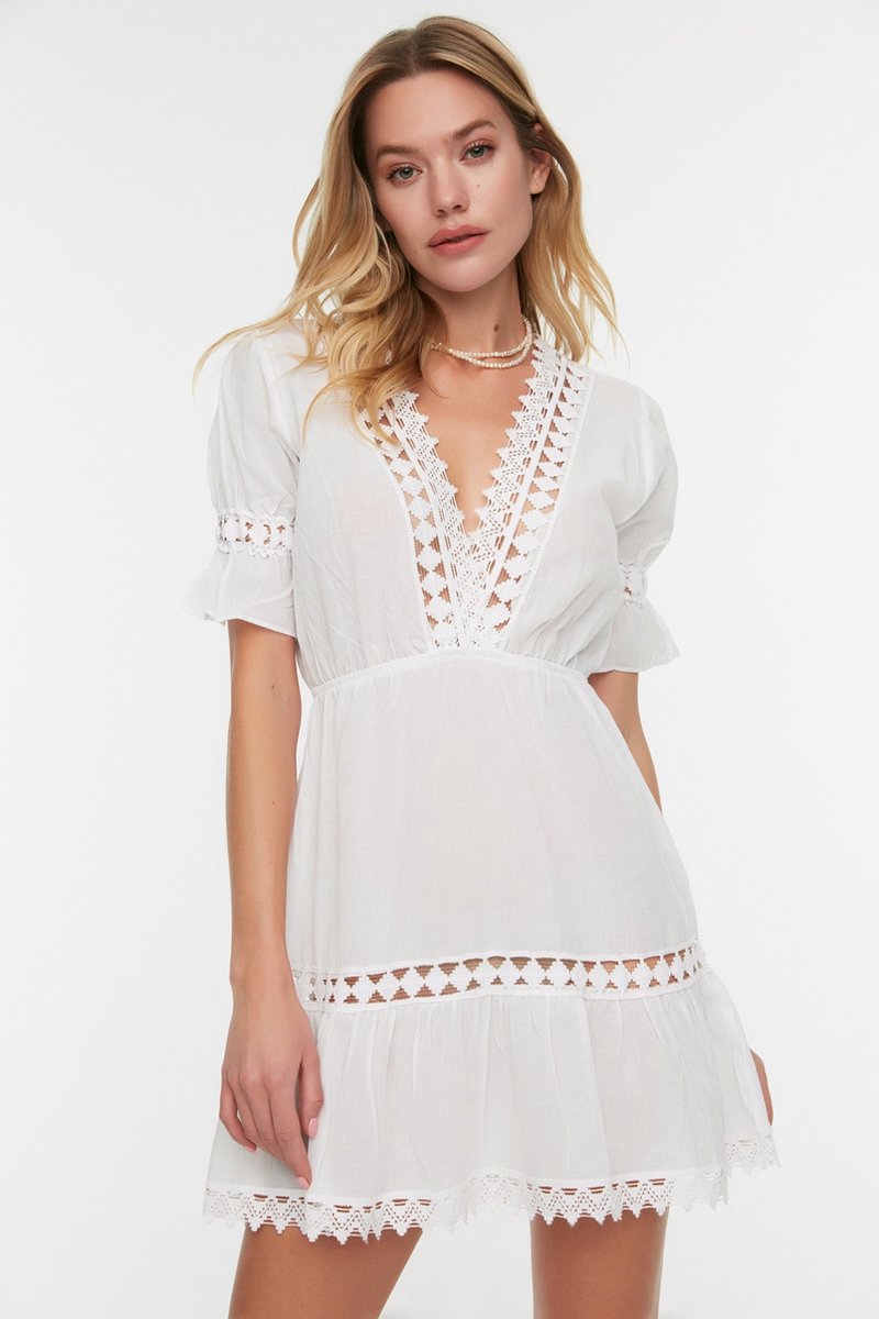 Jaanvi Fashion kant-en-klare sari blouse met ronde hals, gemaakt van katoenen dobby lycra met 3/4 mouwen, Beige, S