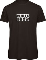 T-shirt zwart M - White snow - soBAD. | Foute apres ski outfit | kleding | verkleedkleren | wintersport t-shirt | wintersport dames en heren
