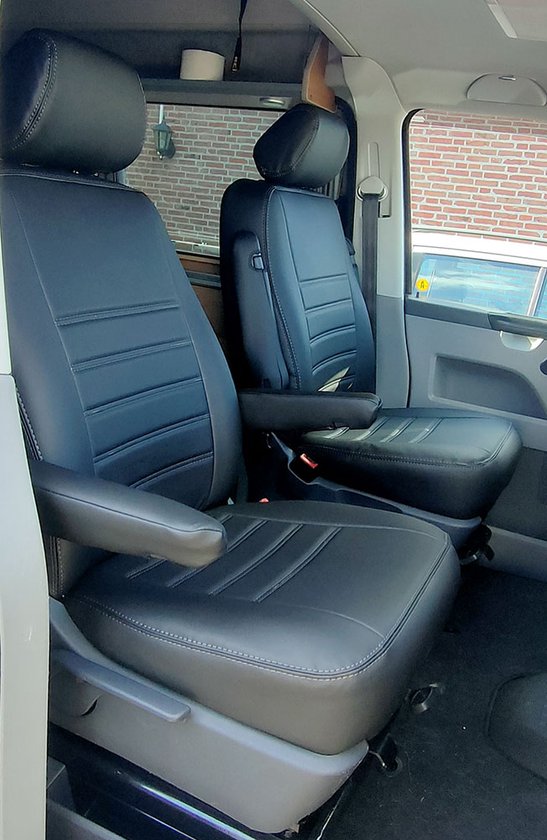 Pasvorm stoelhoezen set (stoel en stoel) Volkswagen Transporter T5 2003 t/m  2015 -... | bol.com