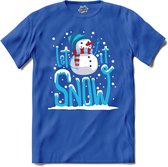 Let it snow - T-Shirt - Meisjes - Royal Blue - Maat 12 jaar