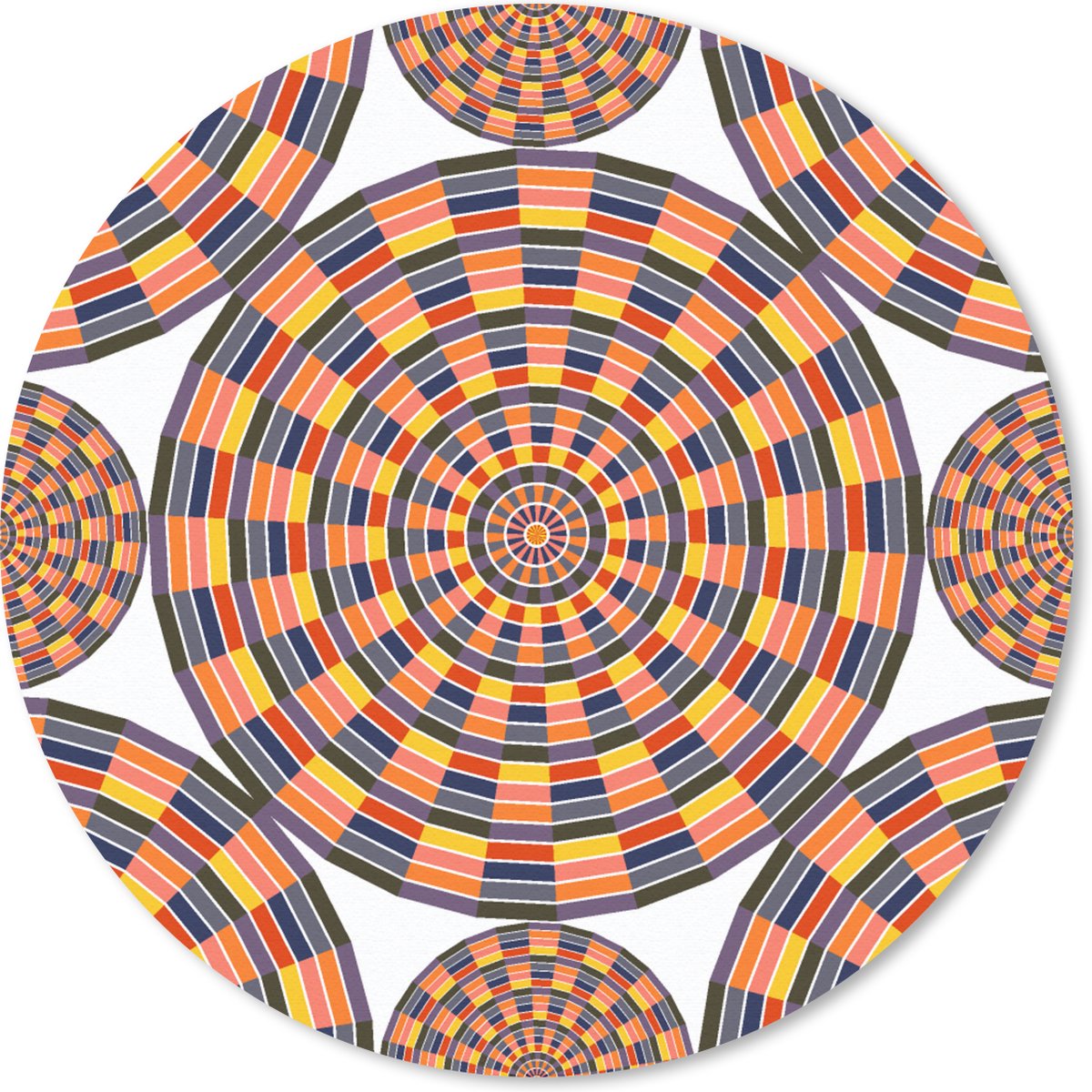 Muismat rond 20x20 cm - Mousepad Mandala - Mexico - Patroon - Ronde muismatten