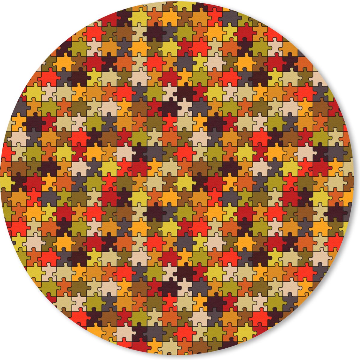 Muismat rond 40x40 cm - Mousepad Puzzel - Patronen - Herfst - Ronde muismatten