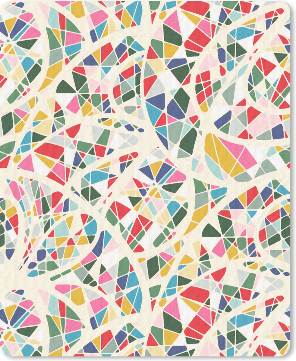 Muismat - Mousepad - Mozaïek - Abstract - Patroon - 19x23 cm - Muismatten