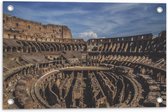 WallClassics - Tuinposter – Binnenkant van Colloseum in Rome - 60x40 cm Foto op Tuinposter  (wanddecoratie voor buiten en binnen)