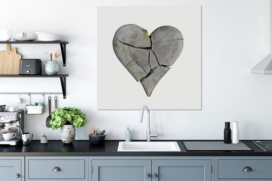 Toile coeur brisé 2cm 90x90 cm - Tirage photo sur toile (Décoration murale salon / chambre)