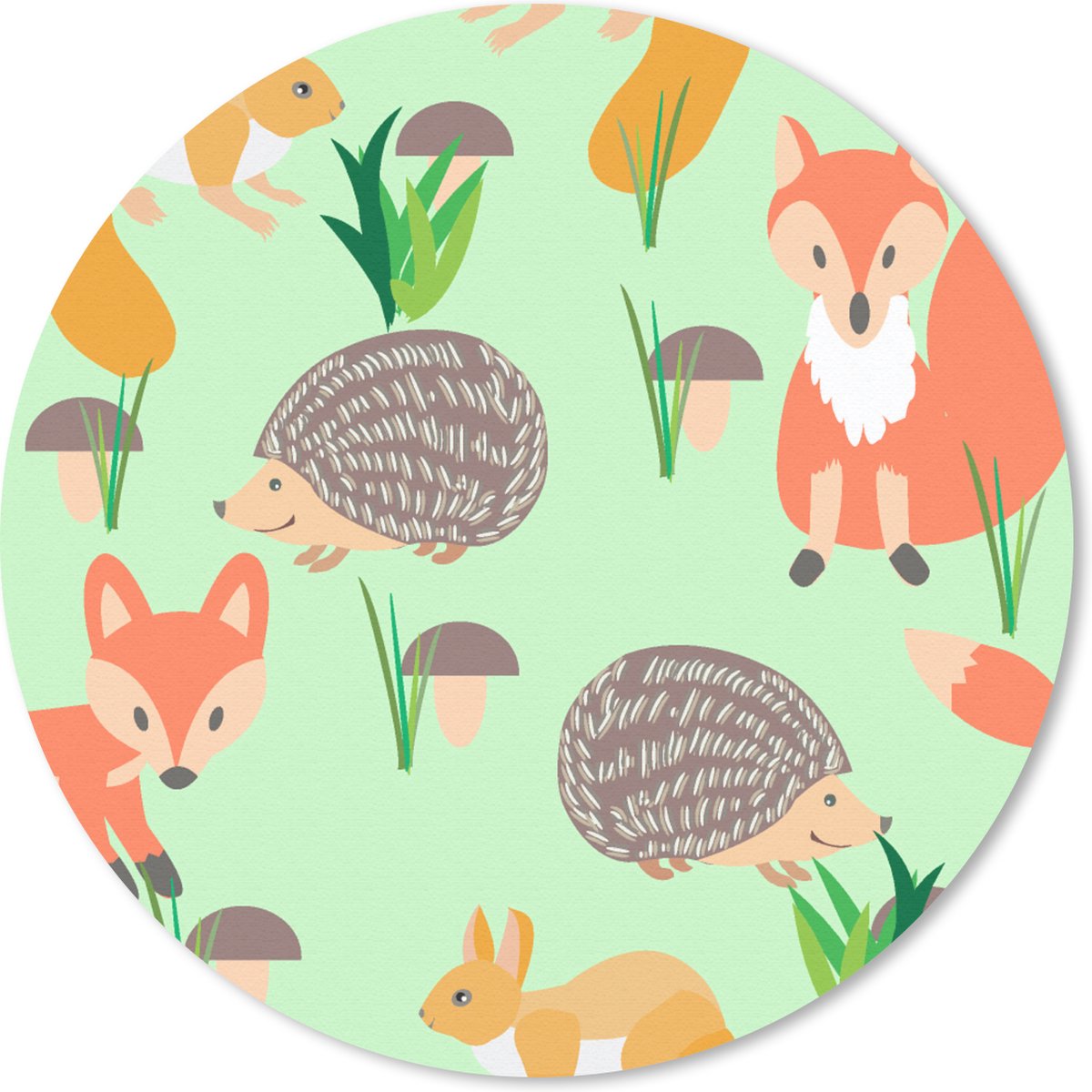 Muismat rond 40x40 cm - Mousepad Dieren - Patronen - Egel - Ronde muismatten