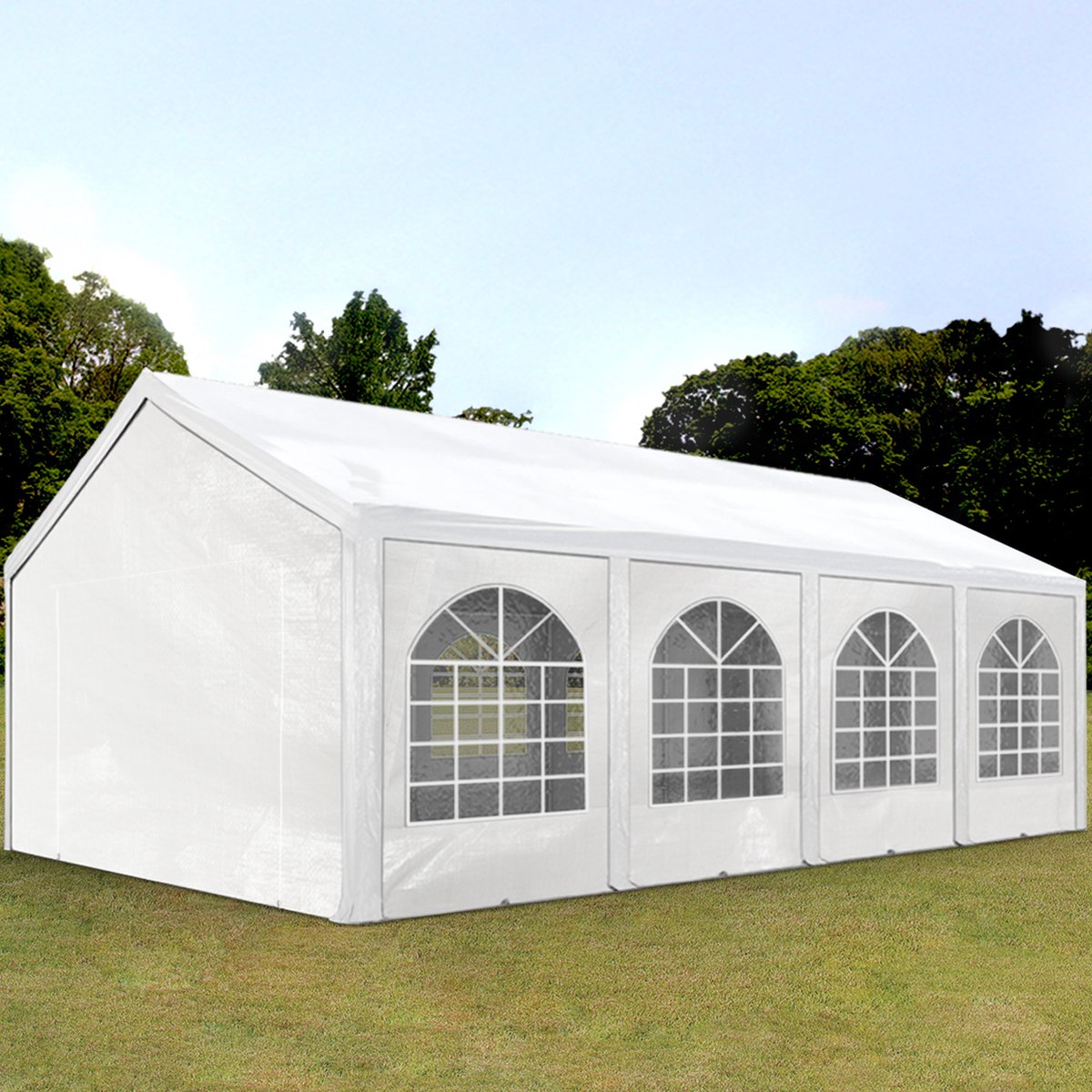 Bol.com Hoogwaardige Partytent 3x9 m van PE 450 N zeil tuintent feesttent waterdicht in Wit aanbieding