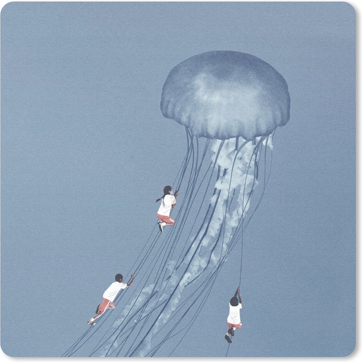 Muismat 30x30 cm - Mousepad Kinderen - Kwal - Zeedieren - Vintage - Muismatten