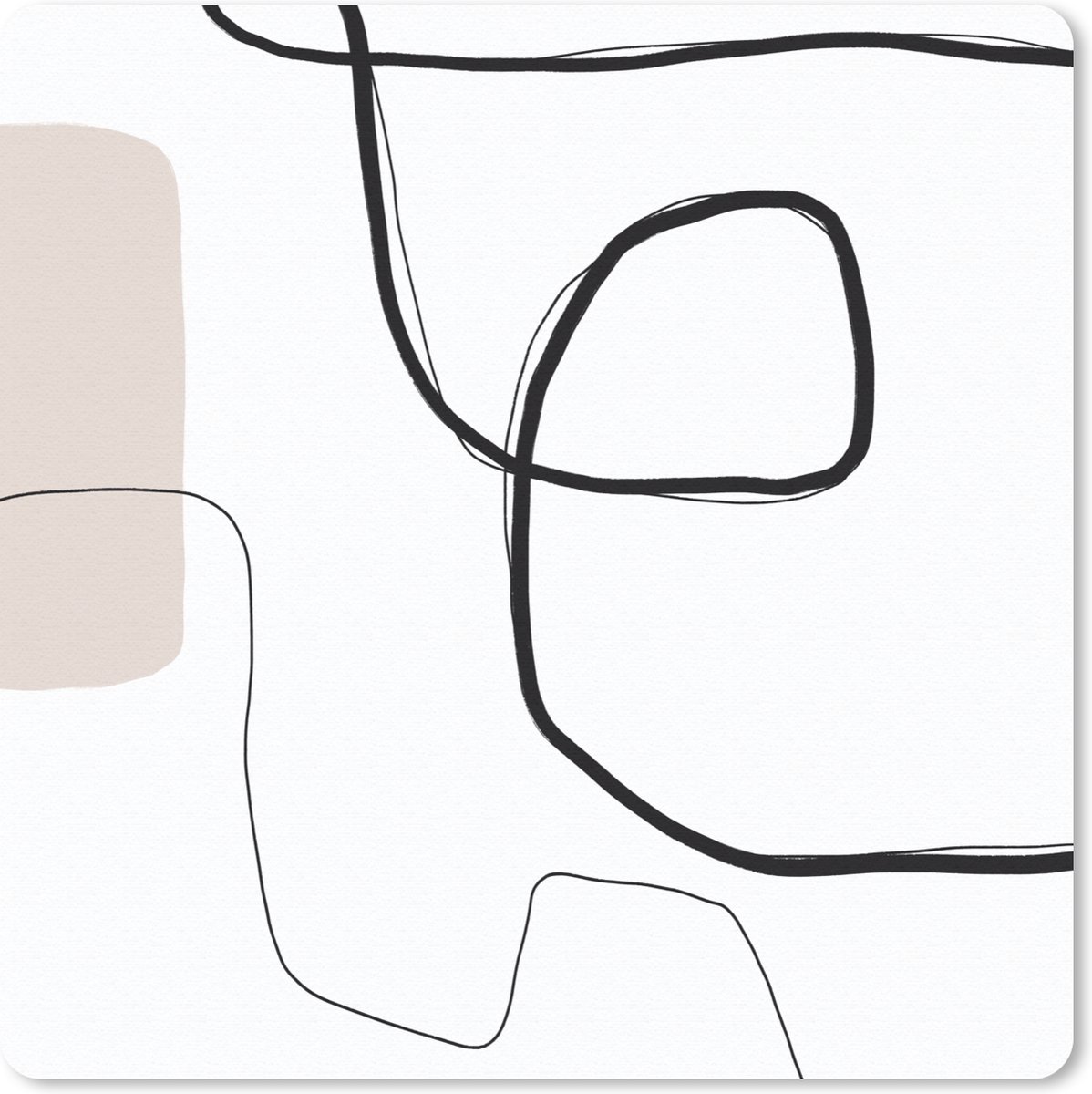 Muismat 30x30 cm - Mousepad Abstract - Pastel - Minimalisme - Muismatten