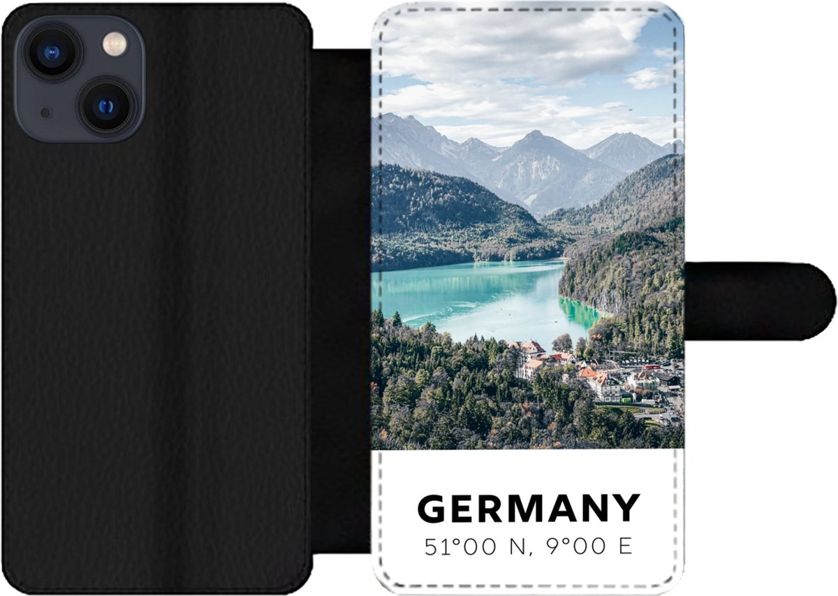 Telefoonhoesje Geschikt voor iPhone 13 telefoonhoesje - Duitsland - Bergen - Meer - Met vakjes - Wallet case met magneetsluiting
