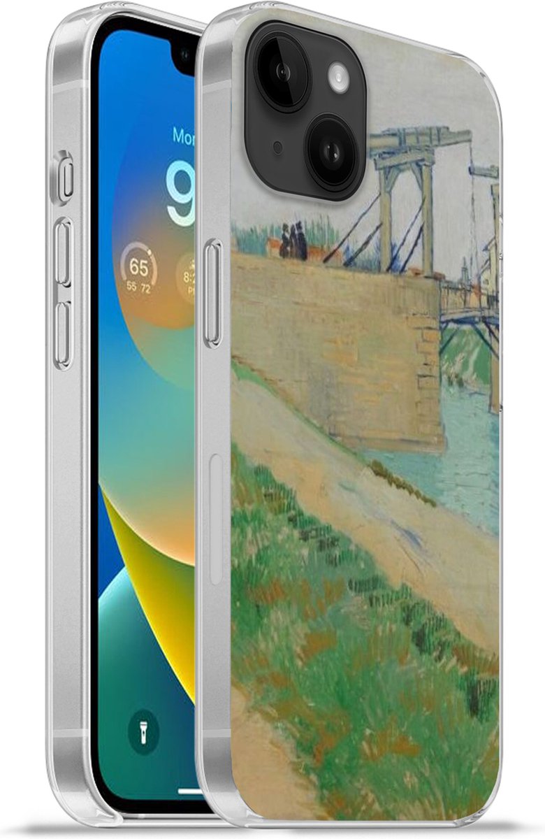 Telefoonhoesje Geschikt voor Apple Iphone 14 Plus hoesje - De brug van Langlois - Vincent van Gogh - Siliconen Telefoonhoesje Telefoonhoesje
