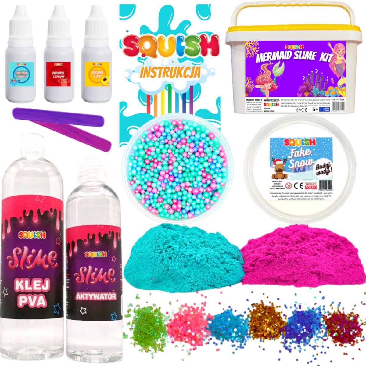 Squish - Slime set Zeemeermin - Creative set om slijm zelf te maken | Plastische massa