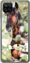 Geschikt voor Samsung Galaxy A12 hoesje - Paarden - Bloesem - Lente - Dieren - Siliconen Telefoonhoesje
