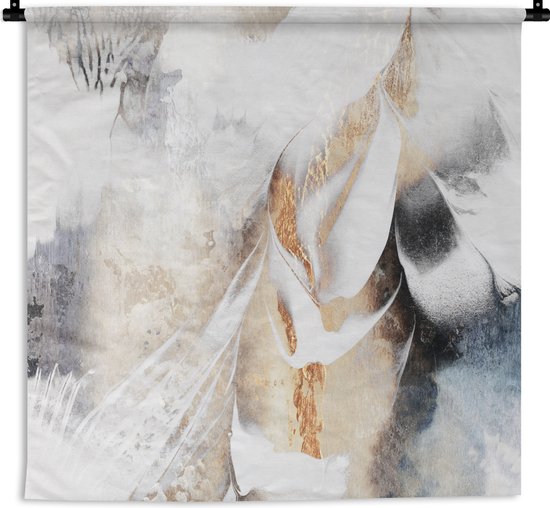 Tapisserie murale - Toile murale - Abstrait - Or - Design - Luxe - 180x180 cm - Tapisserie