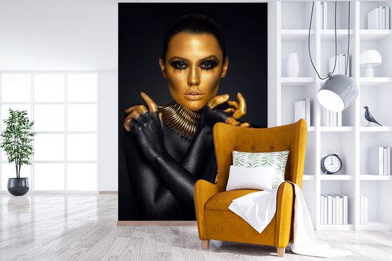 Papier peint - Papier peint photo peint Maquillage - Sac - Or - Largeur 180 cm x hauteur 280 cm