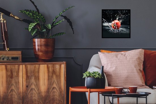 Cadre photo avec affiche - Tomate - Légume - Nature morte - Water - Rouge - 40x40 cm - Cadre pour affiche - Décorations de Noël - Décoration de Noël pour l'intérieur - Noël