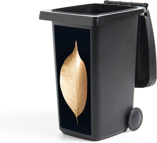 Autocollant pour conteneur Feuilles - Or - Zwart - Plantes - Luxe - 44x98 cm - Autocollant Kliko