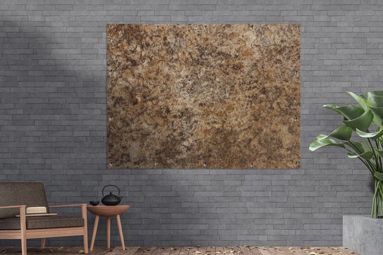 Décoration murale extérieure Granit - Design - Structure - Pierre - Marron - 160x120 cm