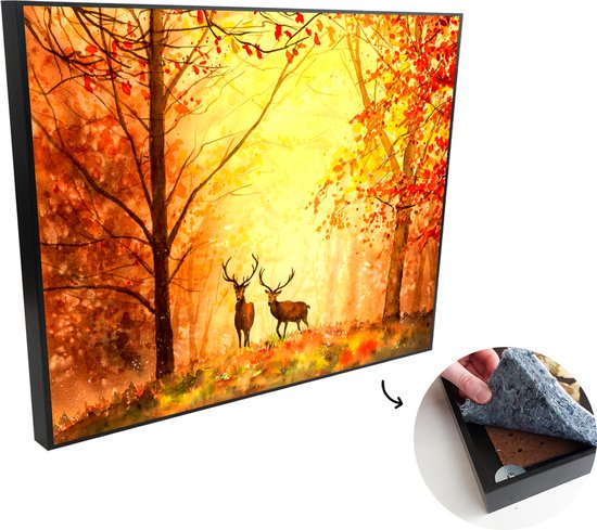 murando Akoestisch Schilderij Hert 200x100 cm foto met akoestisch schuim Wandafbeelding 5 delen Afdrukken op Vlies Canvas Wandfoto Kunstdruk Paneel Geluidsabsorptie Dier Bloemen Pioen g C 0334 b m