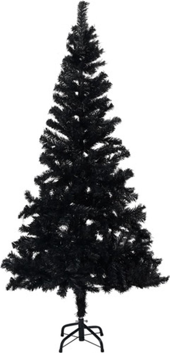 Bol.com vidaXL - Kunstkerstboom - met - standaard - 120 - cm - PVC - zwart aanbieding
