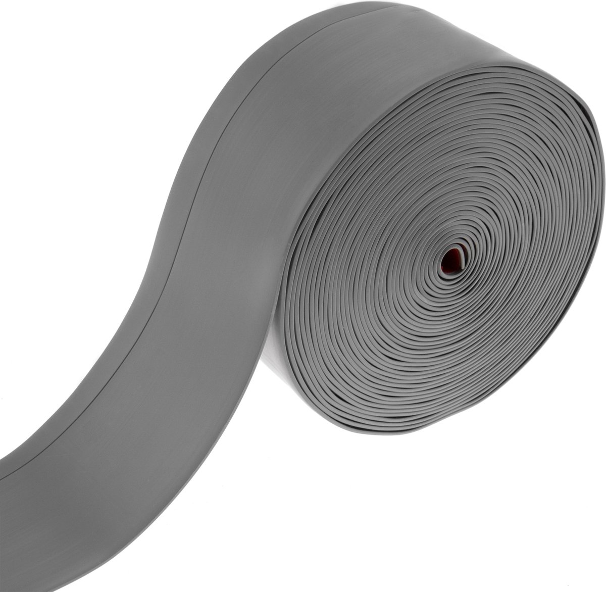 PrimeMatik - Zelfklevende flexibele plint 70 x 20 mm. Lengte 10 m grijs