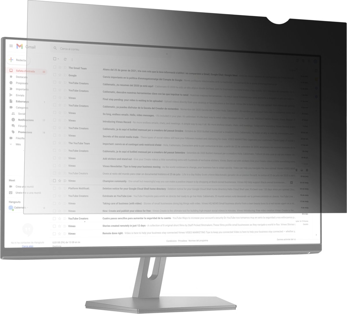 BeMatik - Privacyfilter 19.5 "16:10. Scherm- en monitorbeschermer
