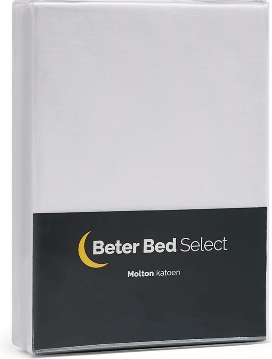 Beter Bed Select Molton - Matrasbeschermer 120 x 210/220 cm - Matrashoes - 30 cm - Wit