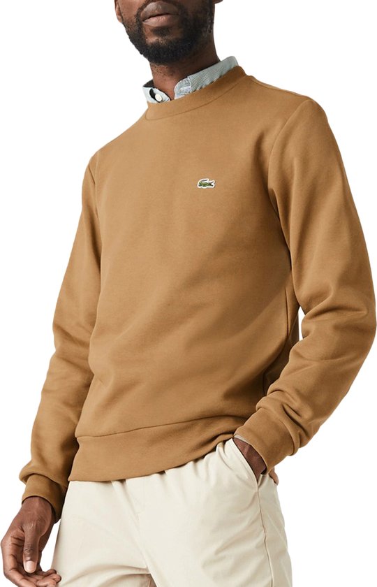 Lacoste - Pull Col O Beige - Taille L - Coupe regular