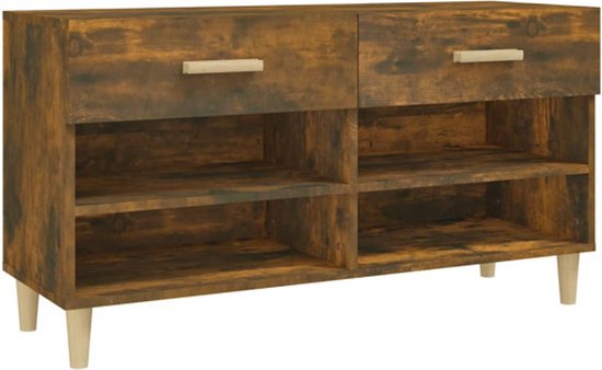 Schoenenkast 102x35x55 cm bewerkt hout zwart kopen