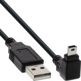 USB Mini B haaks naar USB-A kabel - USB2.0 - tot 1A / zwart - 0,50 meter