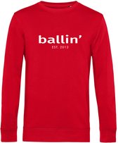 Heren Sweaters met Ballin Est. 2013 Basic Sweater Print - Rood - Maat M