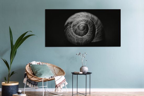 Toile - Animaux - Escargot - Zwart - Wit - Toile - 160x80 cm - Peintures sur toile - Décoration murale