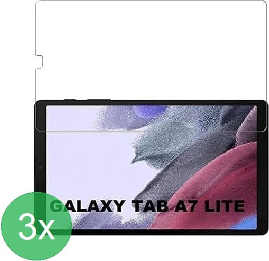 Geschikt Voor: Samsung Galaxy Tab A7 Lite Tablet Screenprotector 3x - screen protector - glas - bescherm - beschermglas - ZT Accessoires