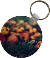 Sleutelhanger - Landelijke decoratie - Herfst - Appel - Fruit - Plastic - Rond - Uitdeelcadeautjes